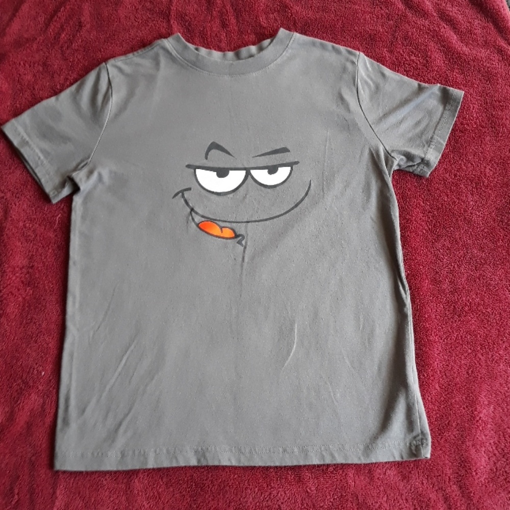 Boys Medium Smiley Gray Boys Shirt